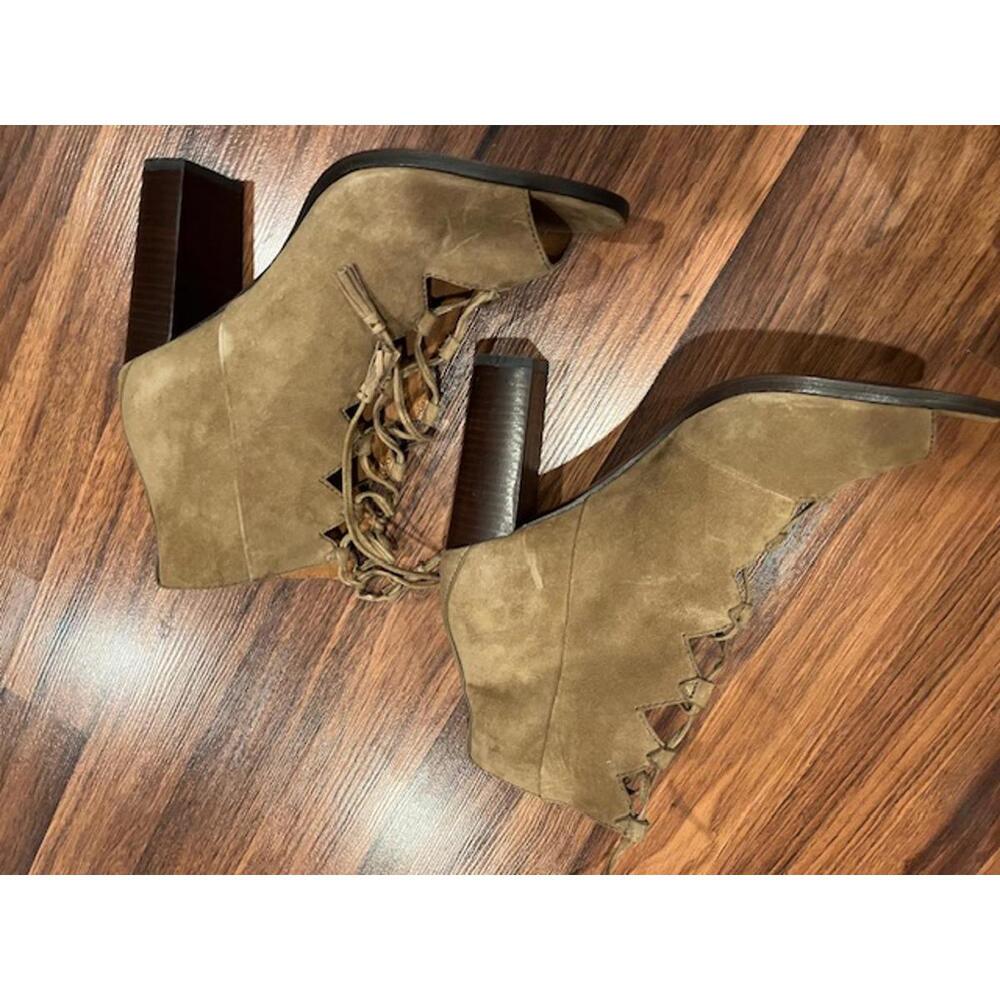 New FRYE Women's Gabby Ghillie Suede  Heel Sandal 11